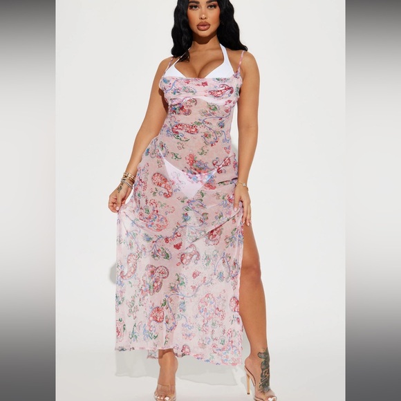 Fashion Nova Paisley Coverup Dress - Picture 1 of 7